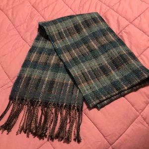 Blue/ Grey Plaid Scarf